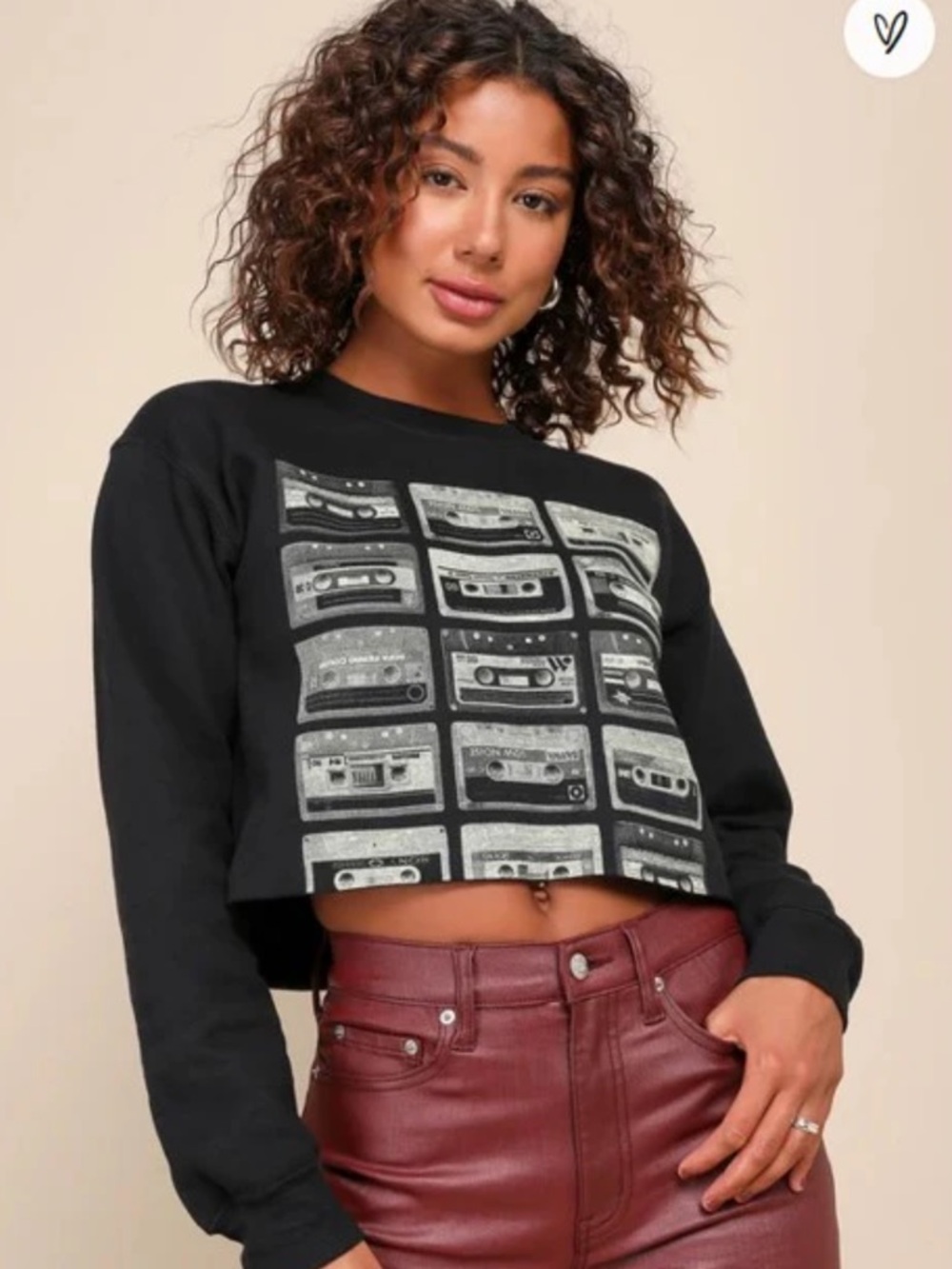 Prince Peter Collection Cassette Tape Cropped Sweatshirt NWT
